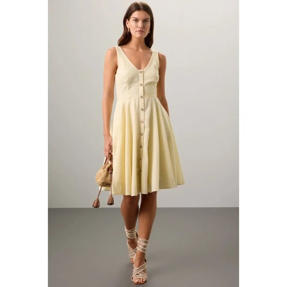 Slate & Willow Seersucker V-Neck Knee Length Dress Size 2 - Picture 1 of 9